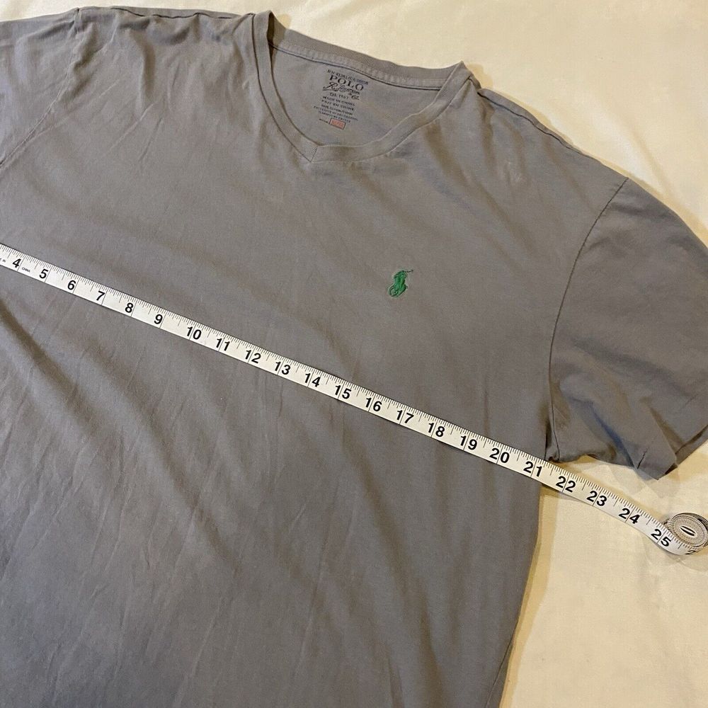 Vintage Polo Ralph Lauren Mens M/M Single Stitch Cotton Pony Logo V-Neck T Shirt - Picture 7 of 7